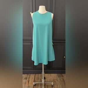 Chelsea 28 Nordstrom Sleeveless Shift Dress Ruffle Small Teal New